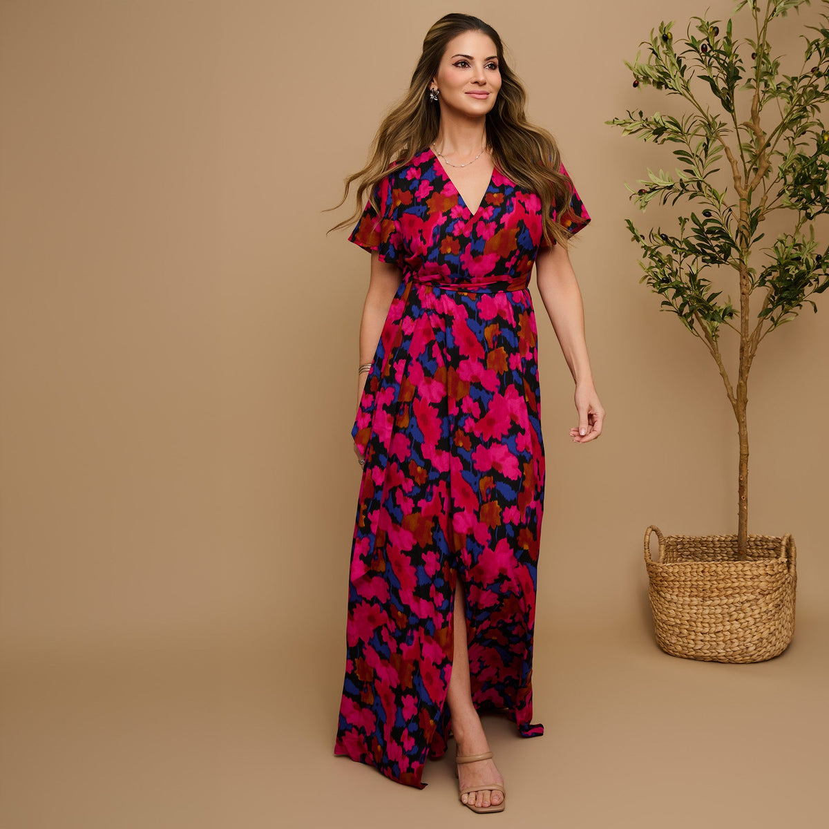 Simone Deep V Maxi Dress