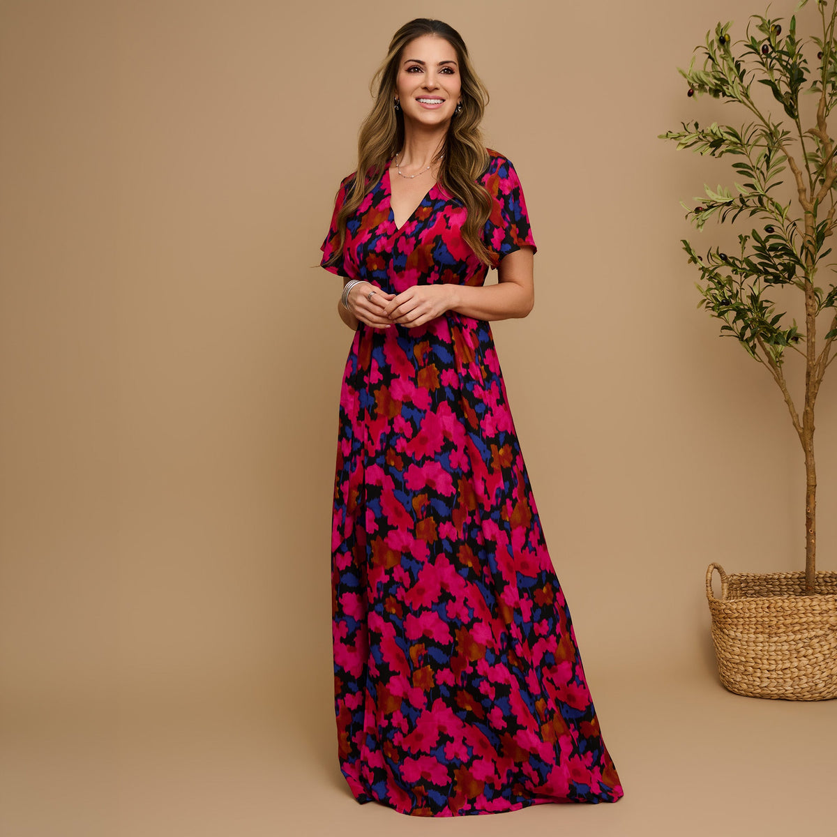 Simone Deep V Maxi Dress