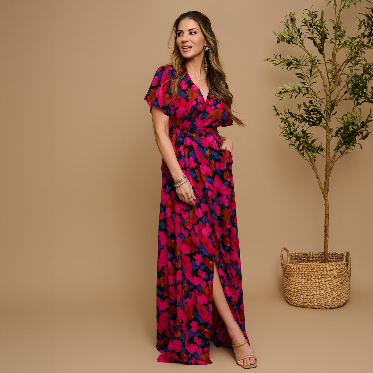 Simone Deep V Maxi Dress