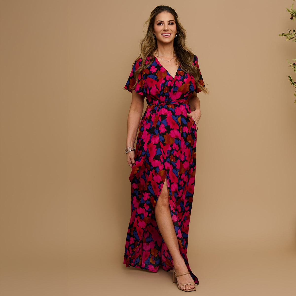 Simone Deep V Maxi Dress
