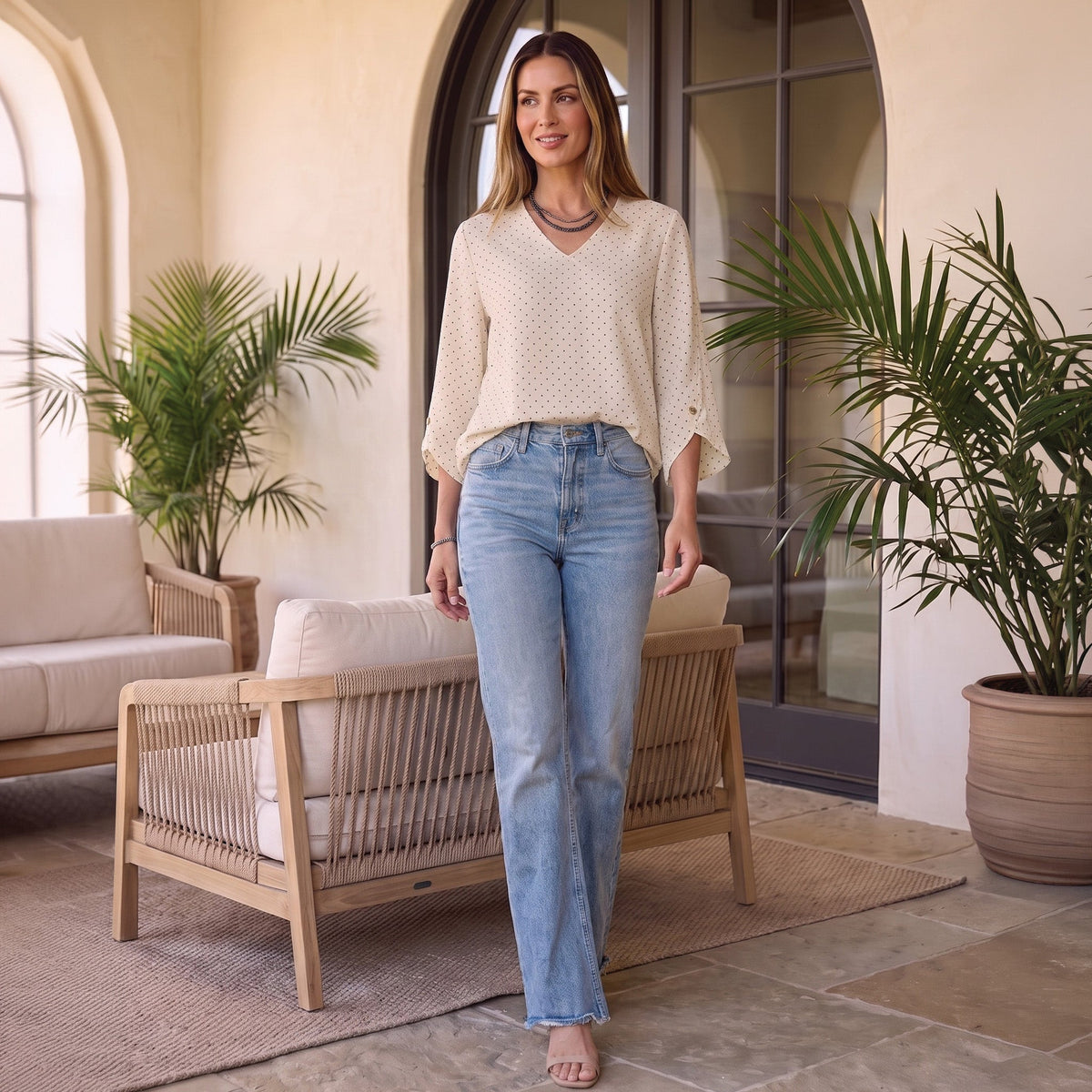 Delia V-Neck Blouse