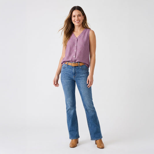 Eira Linen Blend Button Up Tank