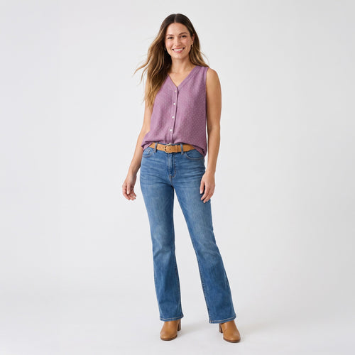 Eira Linen Blend Button Up Tank