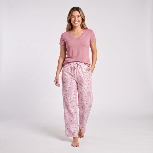 Gingham Rose Pajama Pants
