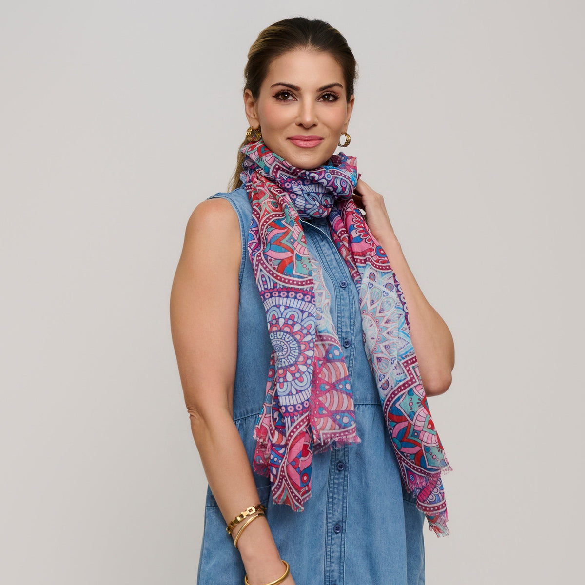 Kirana Mandala Print Lightweight Scarf