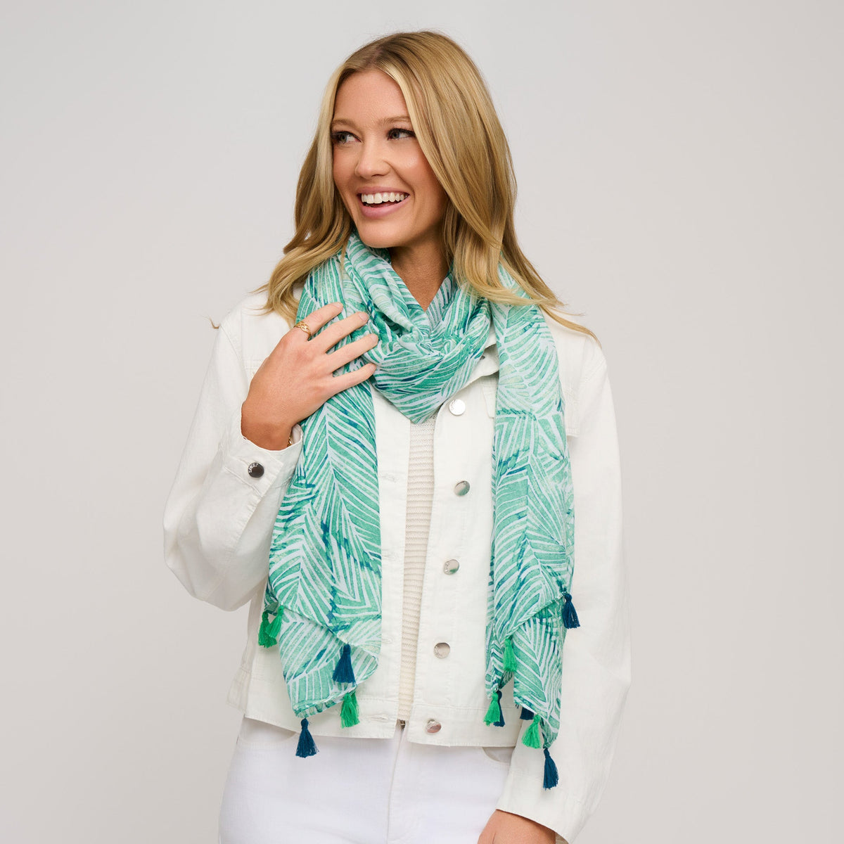 Lanai Palm Print Lightweight Scarf