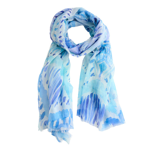 Calypso Watercolor Mandala Print Lightweight Scarf
