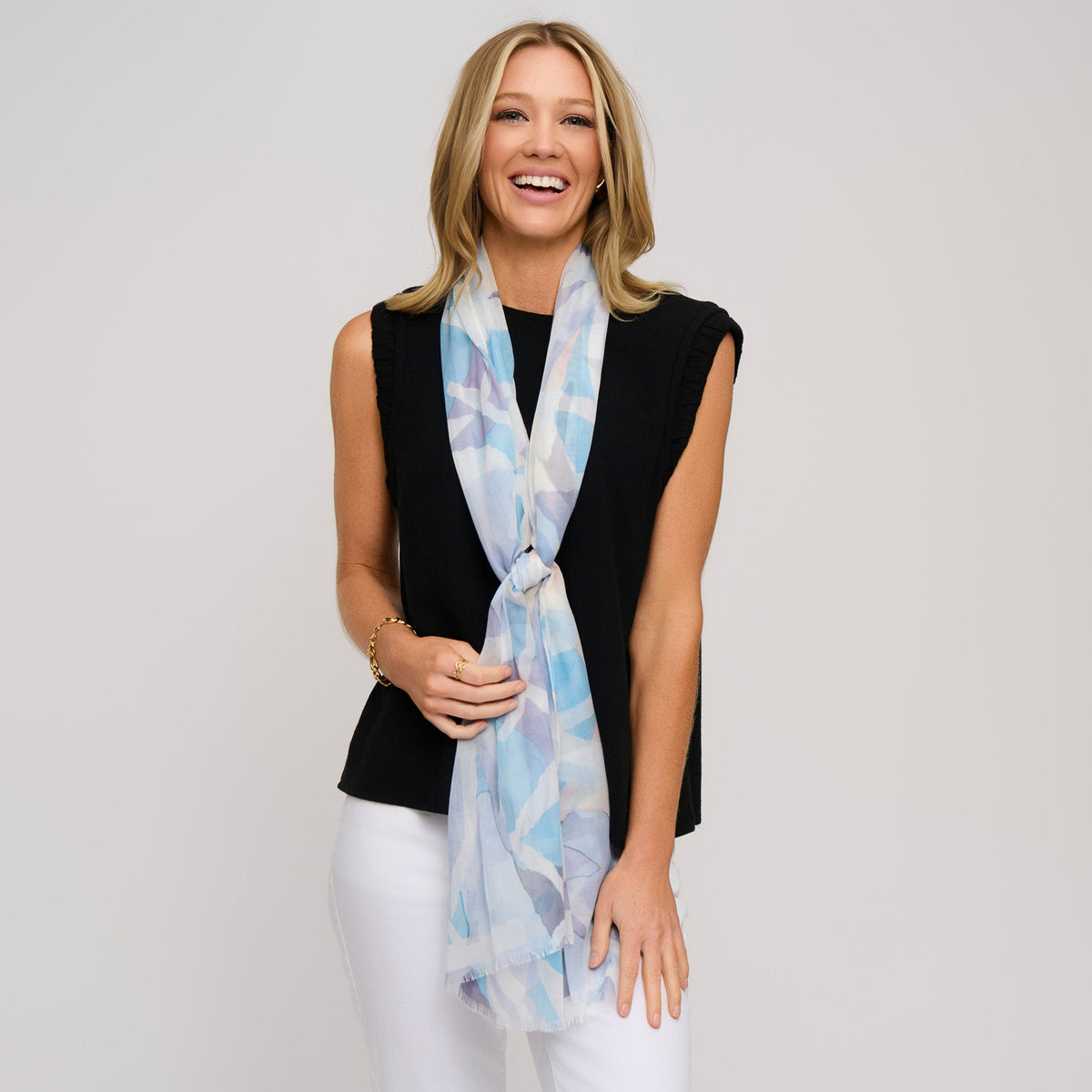 Maya Geometric Watercolor Lightweight Scarf