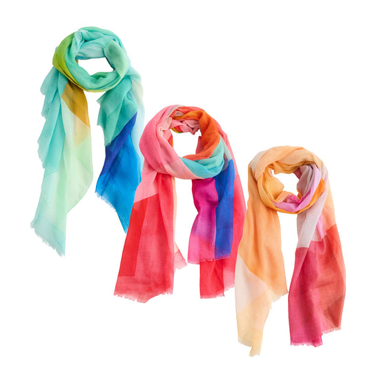 6 Piece Coco Geometric Lightweight Scarf Assortment