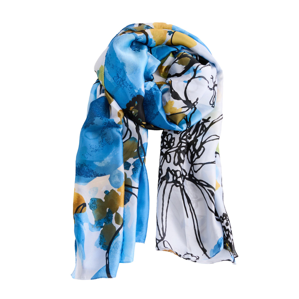 Selene Abstract Floral Silky Lightweight Scarf