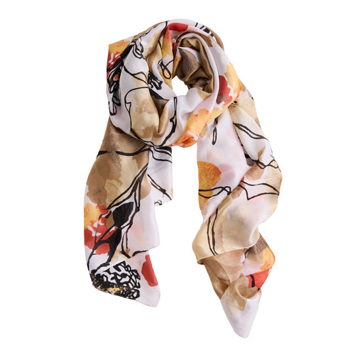 Selene Abstract Floral Silky Lightweight Scarf