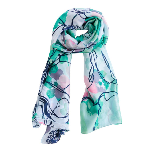 Selene Abstract Floral Silky Lightweight Scarf