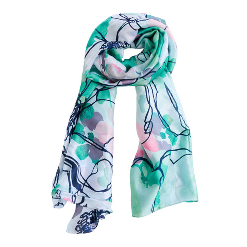Selene Abstract Floral Silky Lightweight Scarf