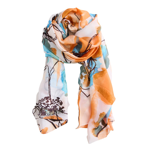 Selene Abstract Floral Silky Lightweight Scarf