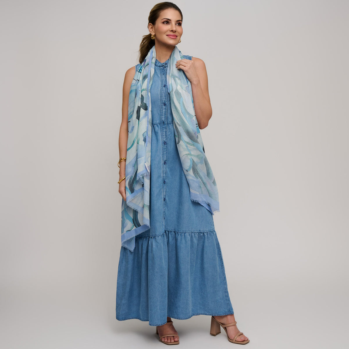 Rylee Watercolor Floral Lightweight Scarf