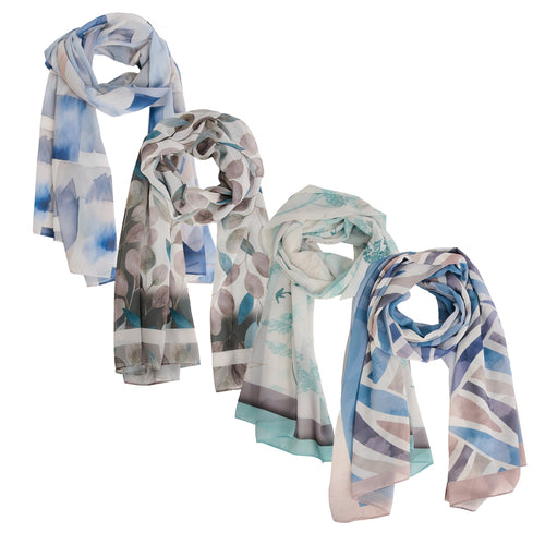 8 Piece Raye Abstract Lightweight Scarf Assortment