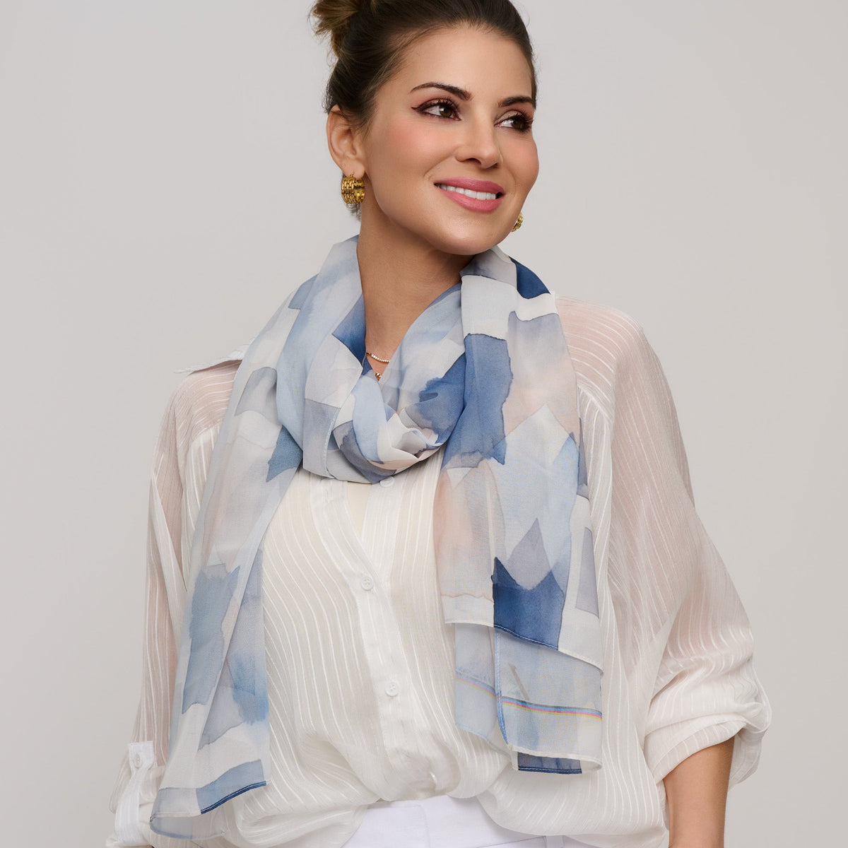 Raye Abstract Print Lightweight Scarf