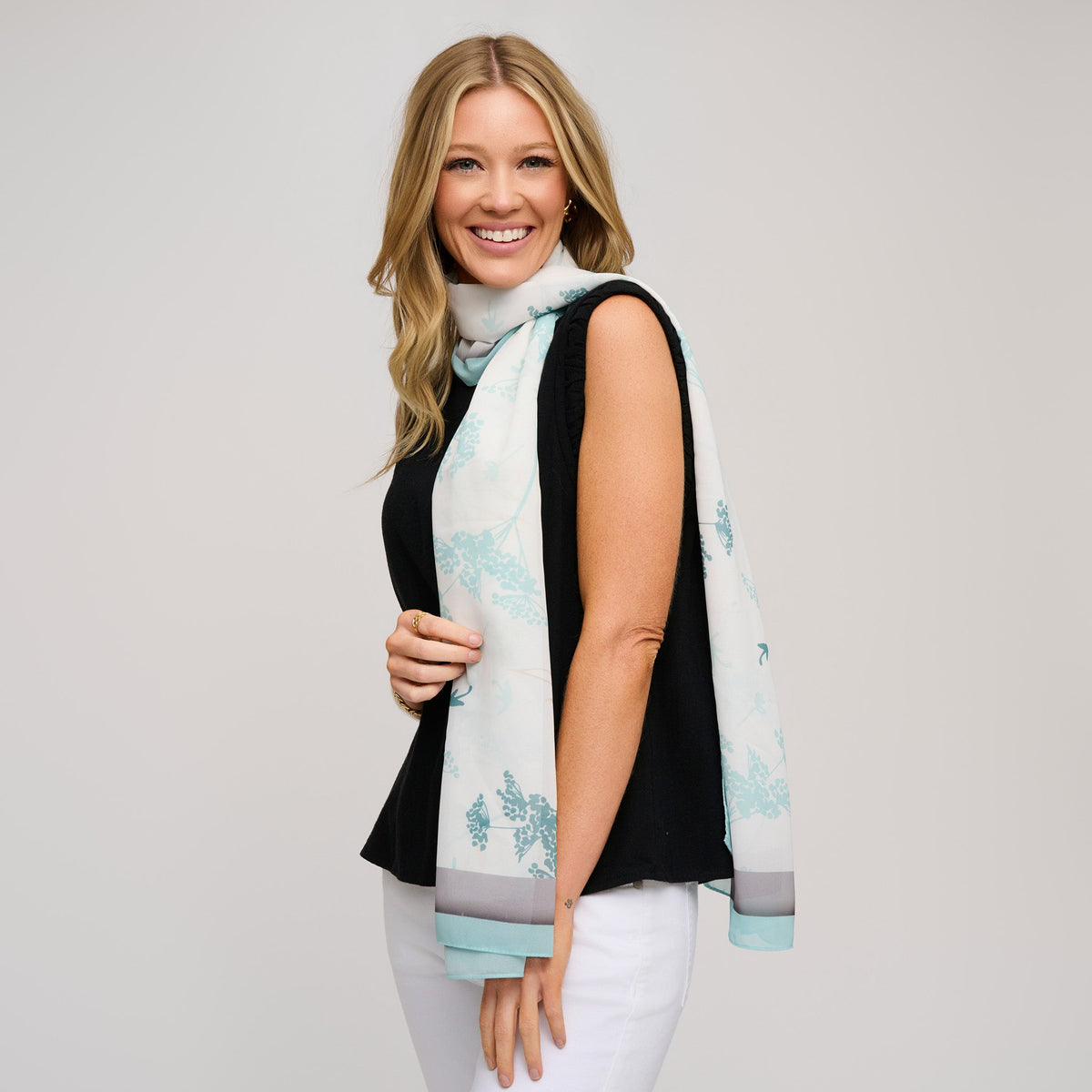 Raye Abstract Print Lightweight Scarf