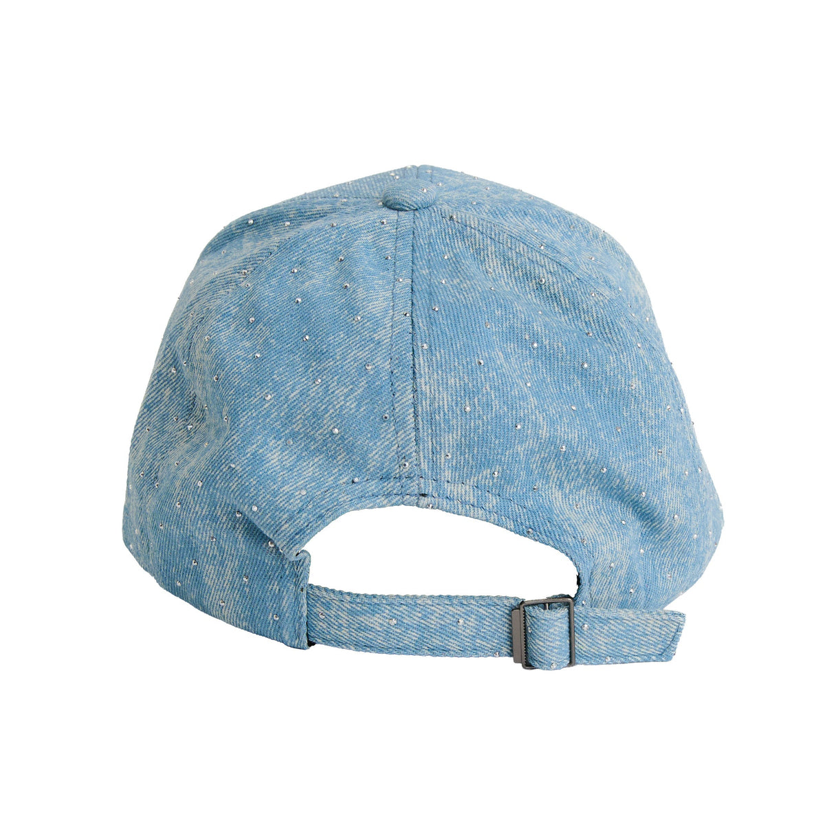 Cora Printed Denim Rhinestone Baseball Cap