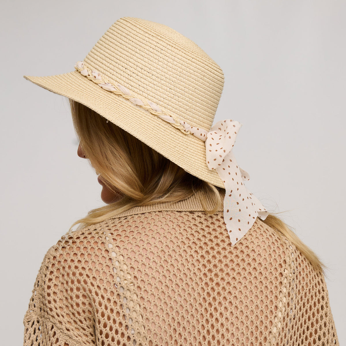 Caprice Woven Braided Bow Sunhat