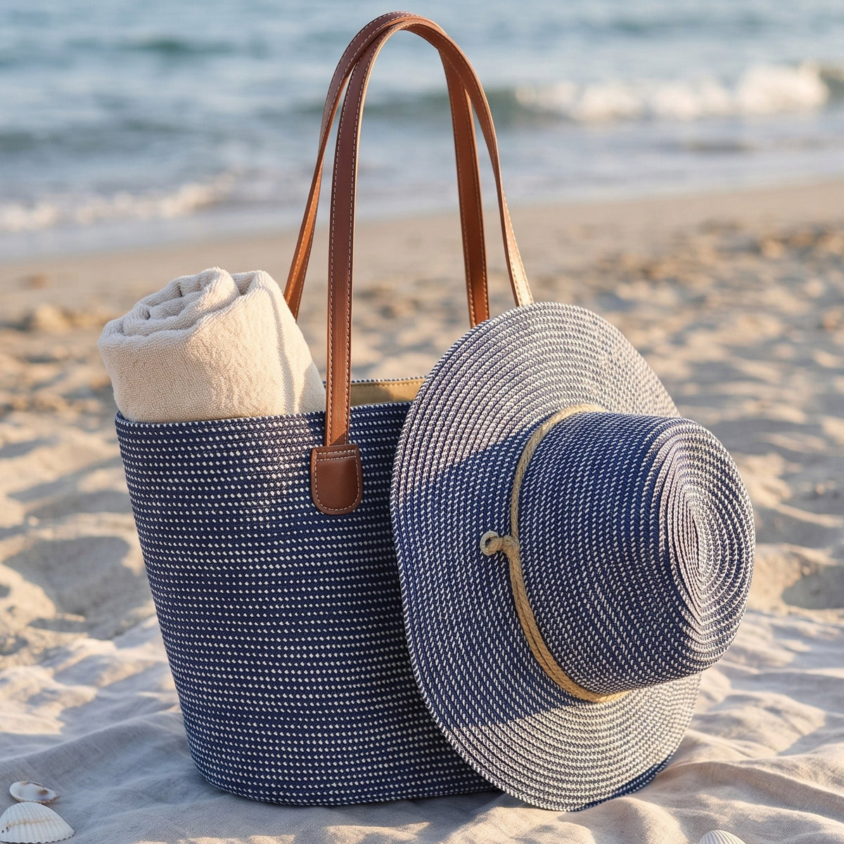 Riviera Textured Woven Tote Bag
