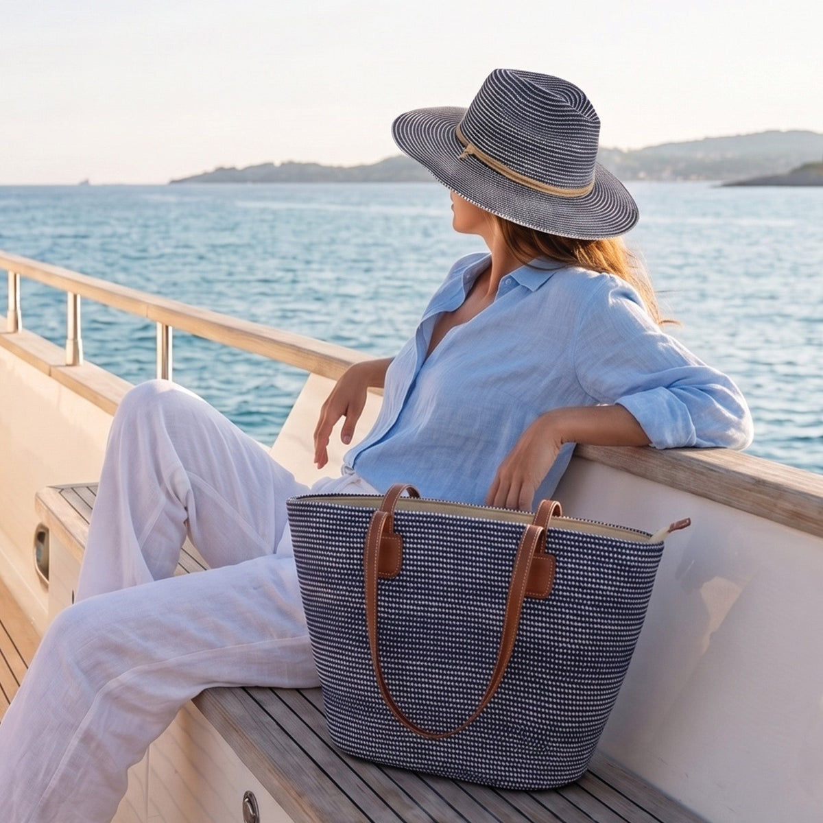 Riviera Textured Woven Tote Bag