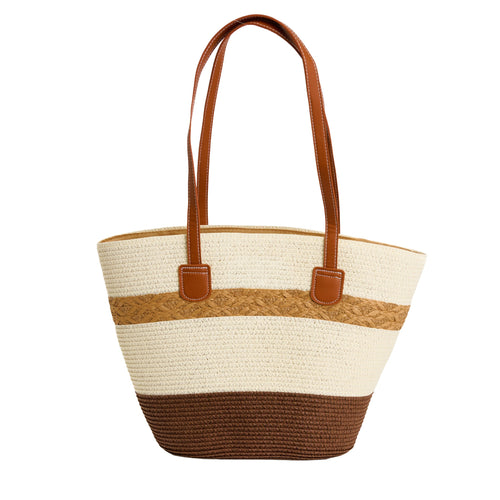 Laguna Woven Color Block Tote Bag