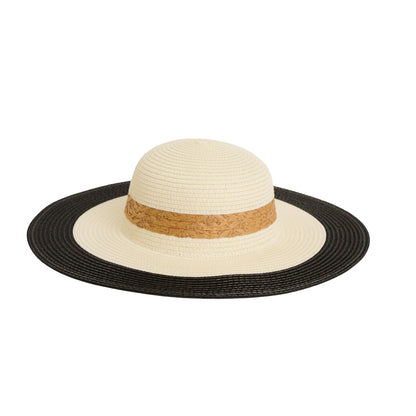 Laguna Woven Color Block Wide Brim Sunhat