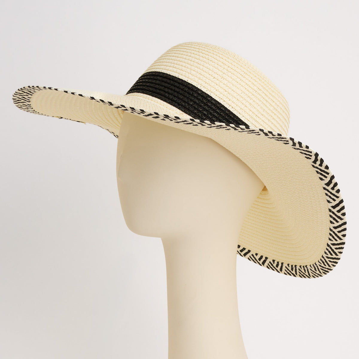 Malibu Woven Textured Stripe Wide Brim Sunhat