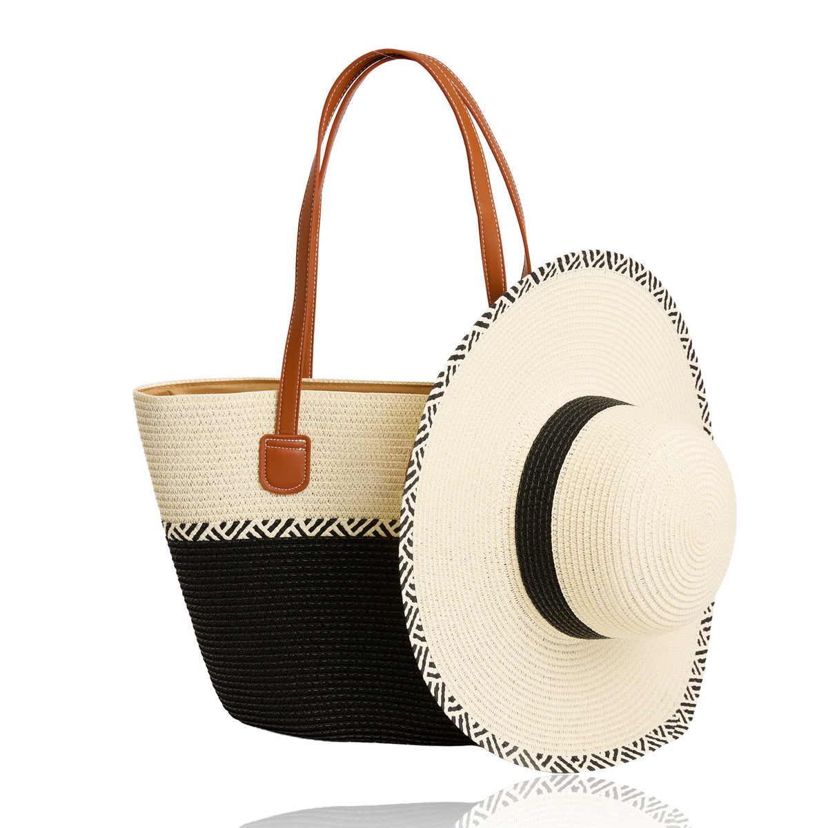 Malibu Woven Textured Stripe Wide Brim Sunhat