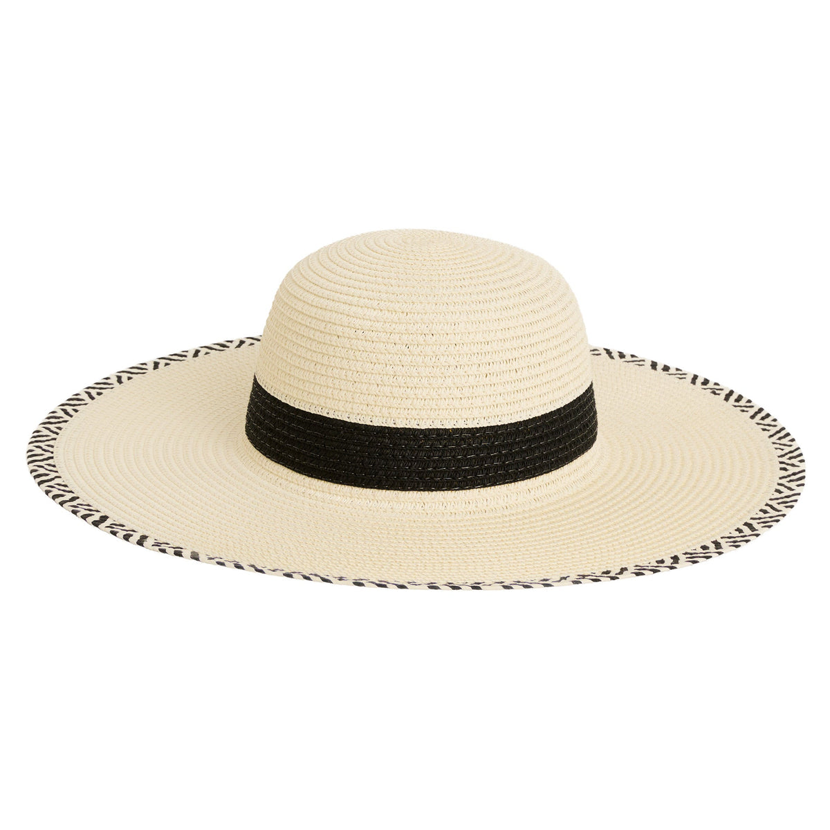 Malibu Woven Textured Stripe Wide Brim Sunhat