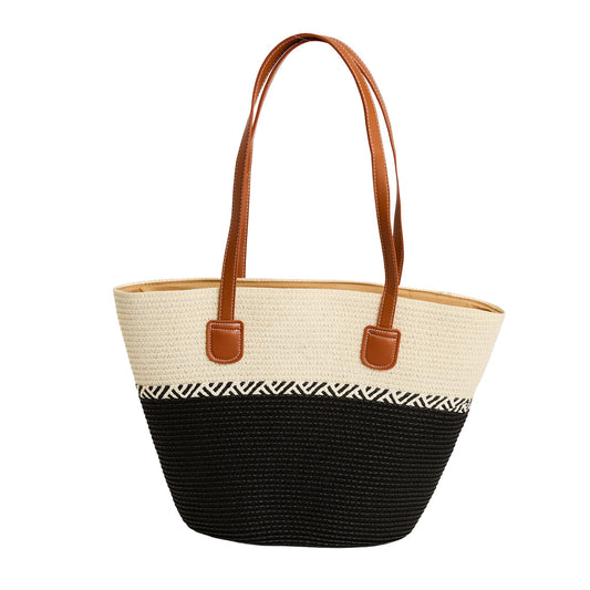 Malibu Woven Textured Stripe Tote Bag