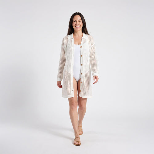 Zara Open Knit Button Up Cover Up