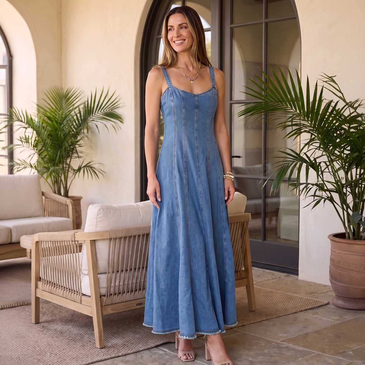 Skylar Denim Maxi Dress