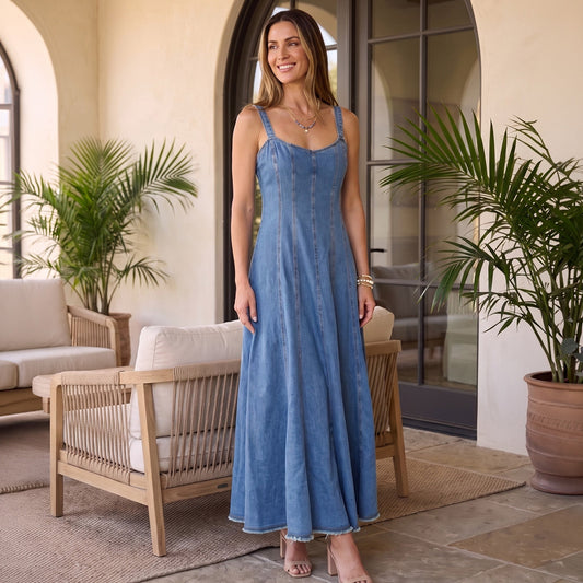 Skylar Denim Maxi Dress