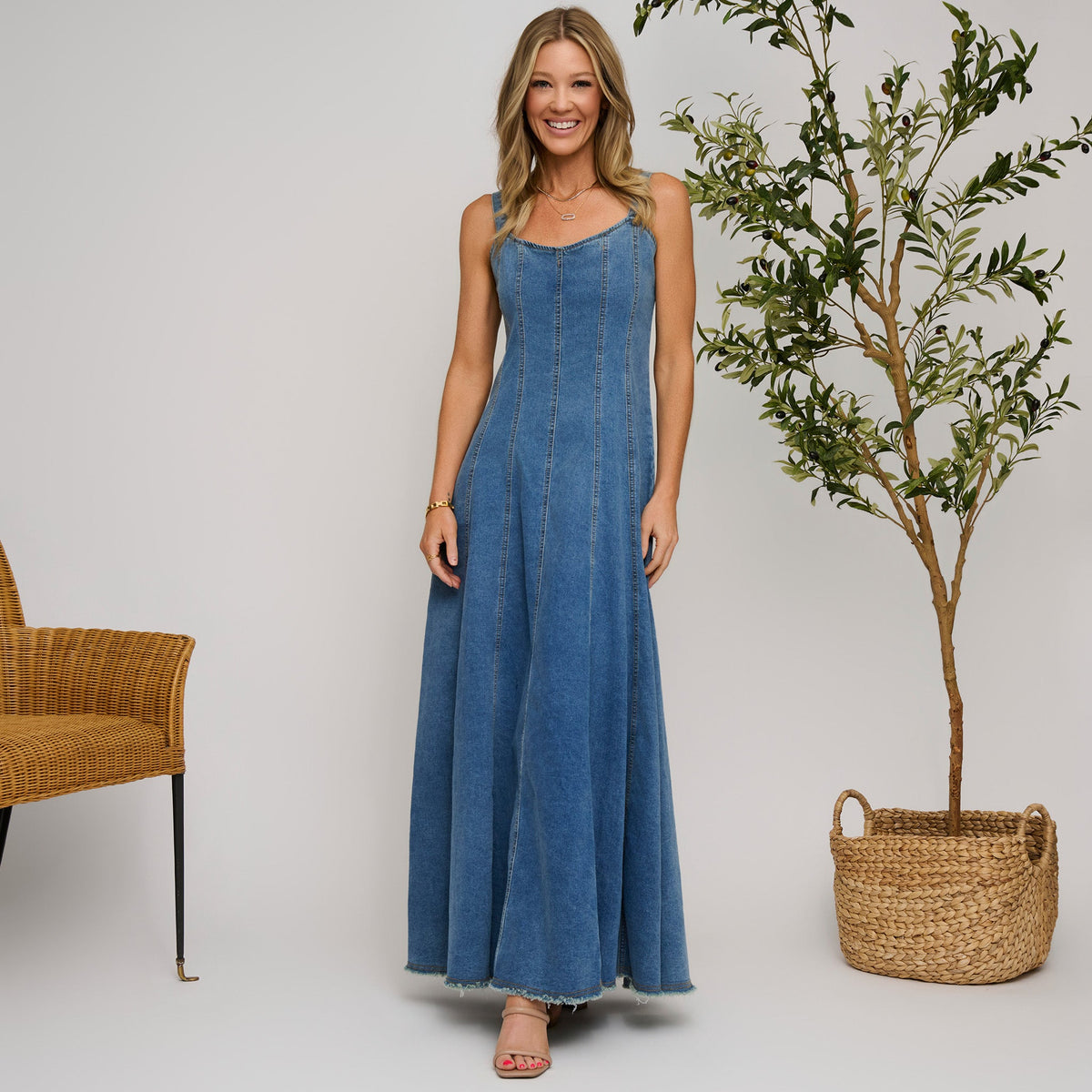 Skylar Denim Maxi Dress