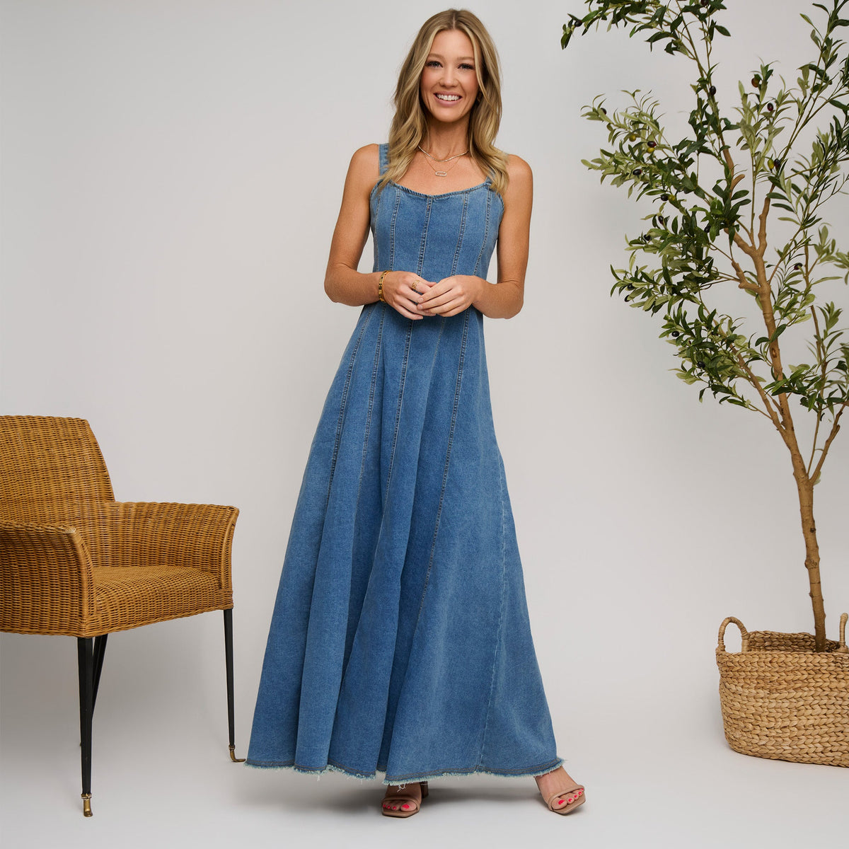 Skylar Denim Maxi Dress
