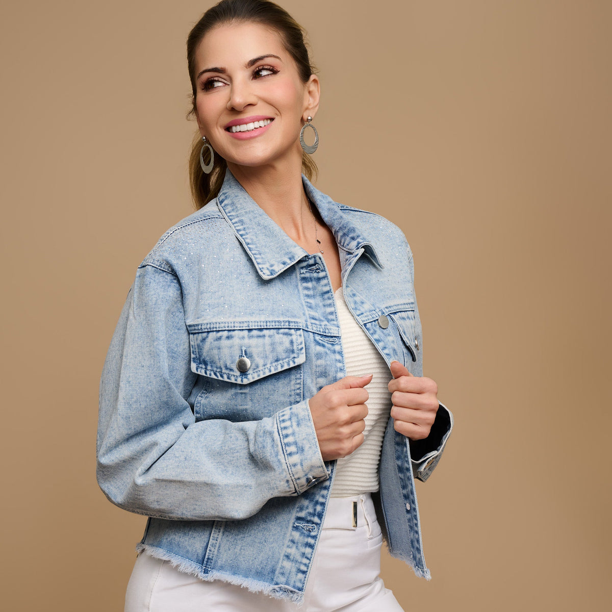 Marley Rhinestone Denim Jacket