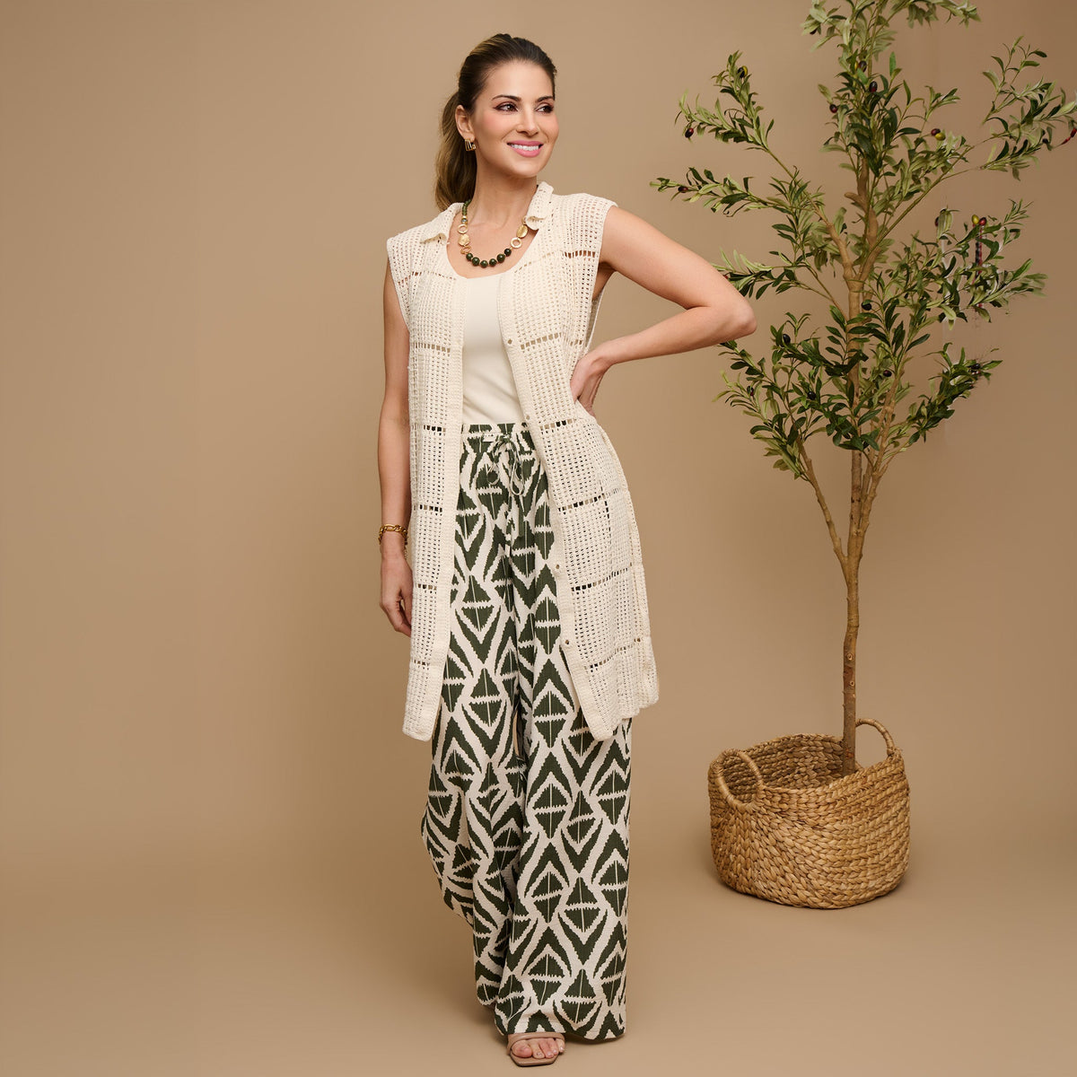 Jade Sweater Knit Longline Sleeveless Cardigan