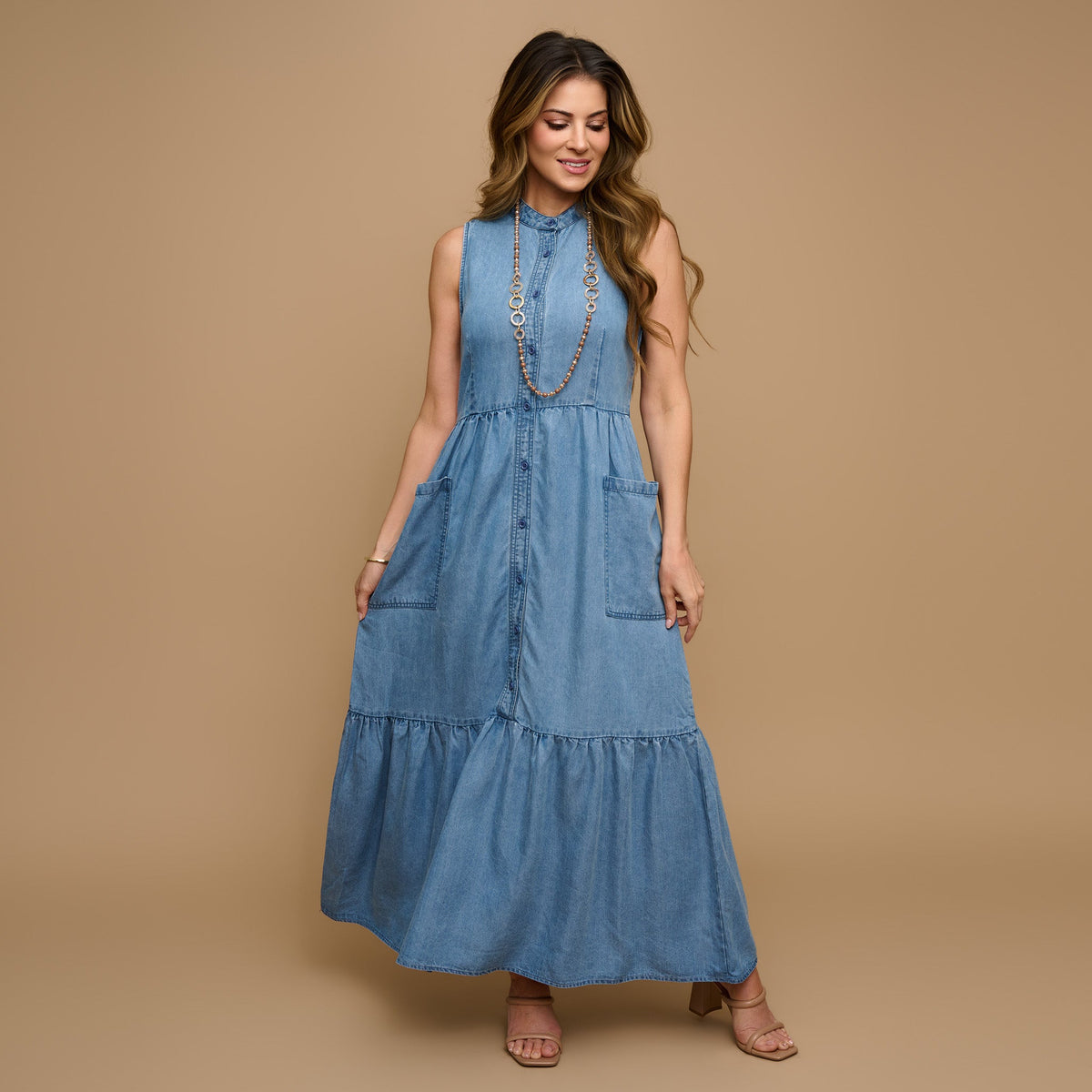 Demi Chambray Maxi Dress