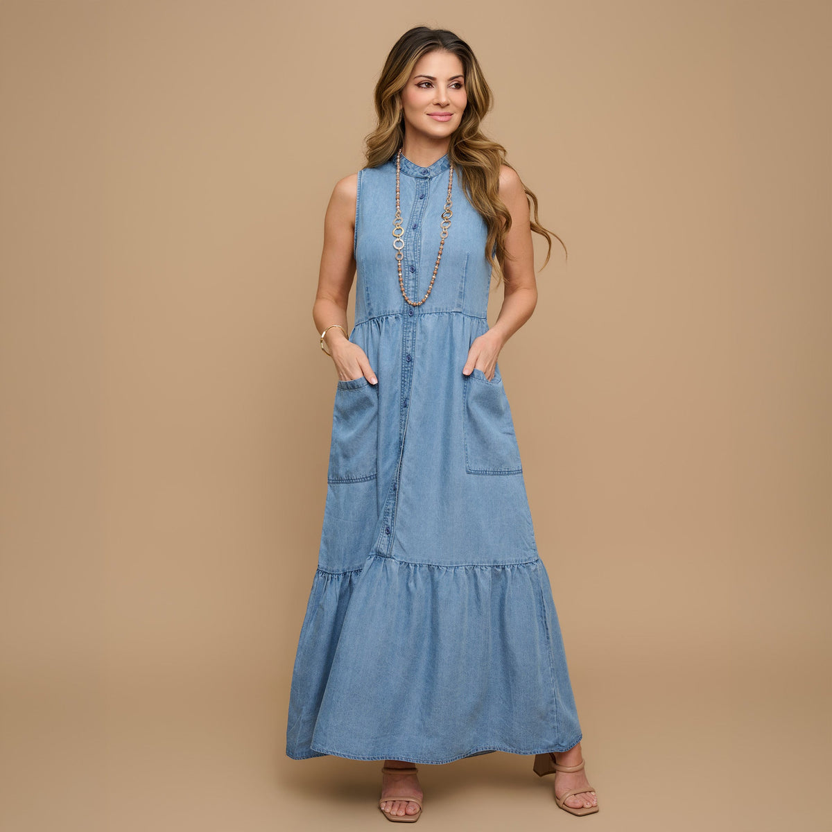 Demi Chambray Maxi Dress