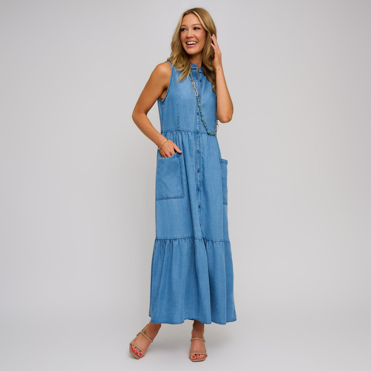 Demi Chambray Maxi Dress