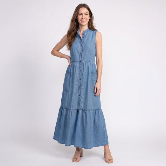 Demi Chambray Maxi Dress